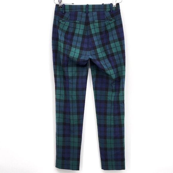 J Crew Ruby Dress Pants Womens Size 4 Straight Leg Black Watch Plaid Work Office - Picture 4 of 11